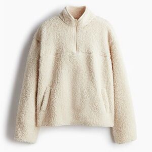 H&M Half-zip Teddy Fleece Sweatshirt